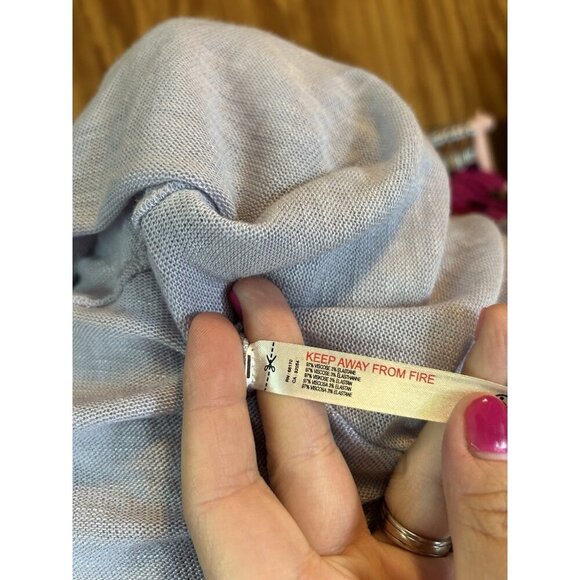 Intimately Free People Silver/Gray Long Sleeve Knit Lightweight L NWOT Raw Hem - Picture 9 of 10